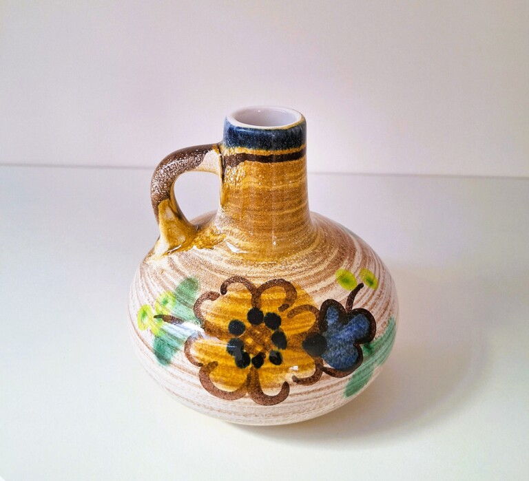 Wazonik Ceramiczny Retro Z Uchem - VEB Haldensleben