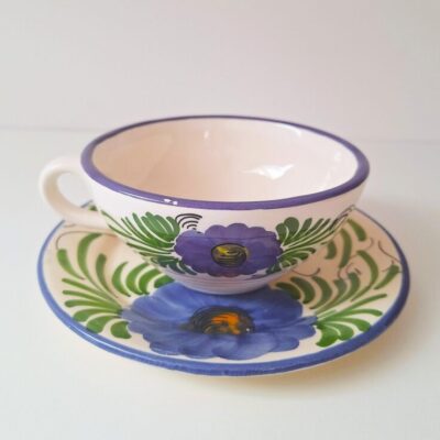 Ceramiczna Filiżanka ze Spodkiem – Kwiatowy Folk