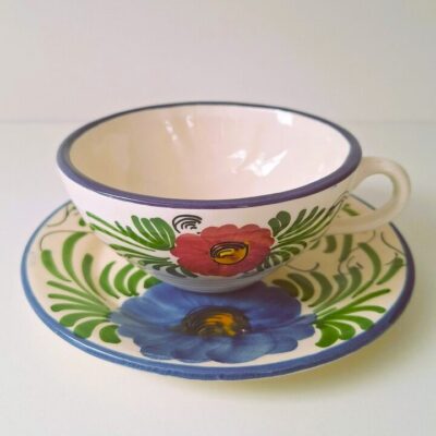 Ceramiczna Filiżanka ze Spodkiem – Kwiatowy Folk