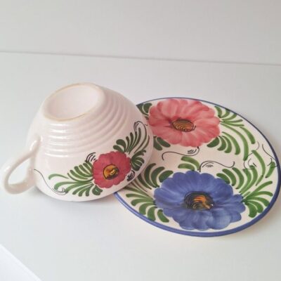 Ceramiczna Filiżanka ze Spodkiem – Kwiatowy Folk