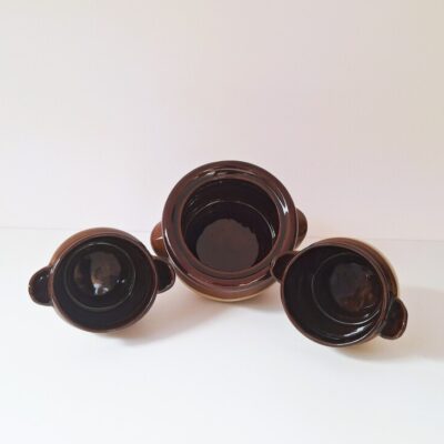 Zestaw 3 miseczek ceramicznych w klimacie vintage / retro