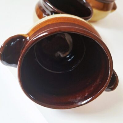 Zestaw 3 miseczek ceramicznych w klimacie vintage / retro