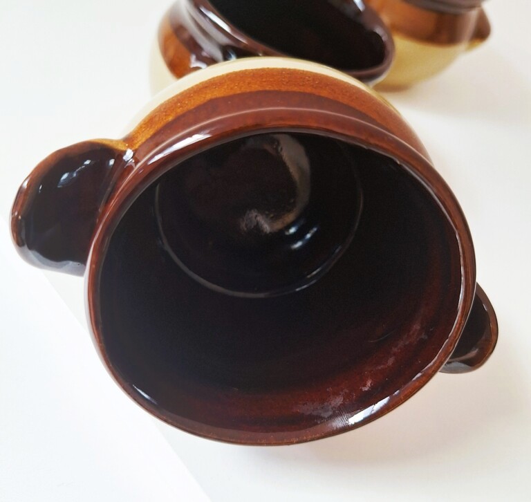 Zestaw 3 miseczek ceramicznych w klimacie vintage / retro