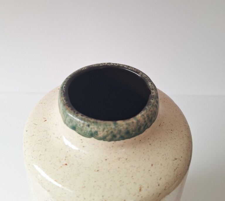 Ceramiczny wazon vintage z motywem słonecznika – z lat 60./70.