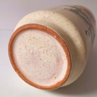 Ceramiczny wazon vintage z motywem słonecznika – z lat 60./70.