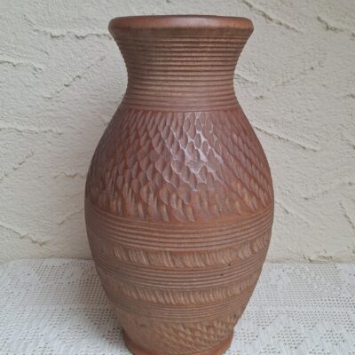 Duży wazon podłogowy terakota 40 cm – styl rustykalny