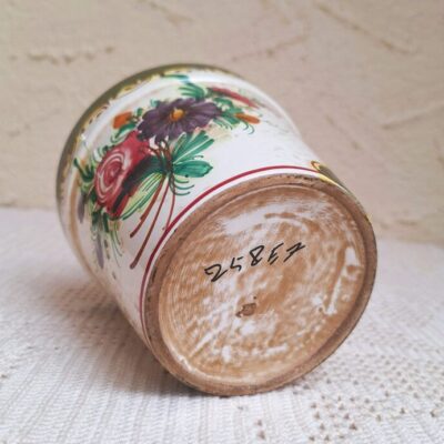 Ręcznie Malowana Doniczka Ceramiczna - Vintage Kwiaty