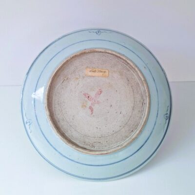 Antyczny Chiński Talerz Porcelanowy – Znak Shou Długowieczność