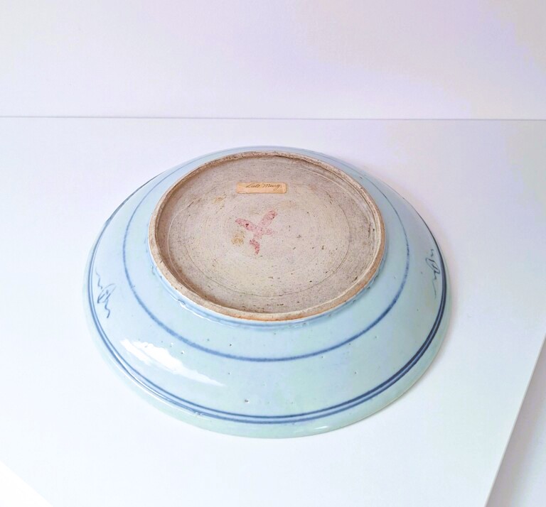 Antyczny Chiński Talerz Porcelanowy – Znak Shou Długowieczność