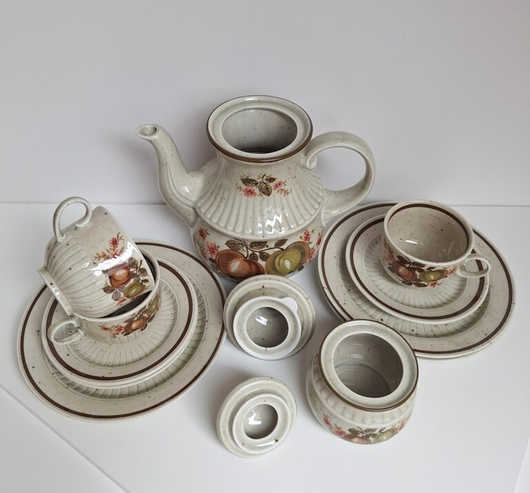 Ceramiczny serwis vintage w owoce – Winterling Karina, lata 70.