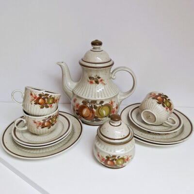 Ceramiczny serwis vintage w owoce – Winterling Karina, lata 70.