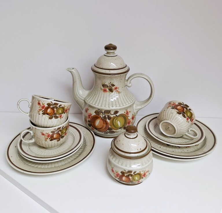 Ceramiczny serwis vintage w owoce – Winterling Karina, lata 70.