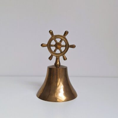 Elegancki dzwonek gabinetowy – mosiądz, koło sterowe retro