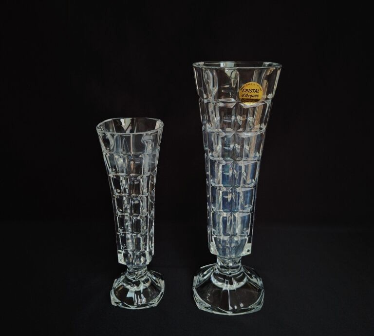 Komplet 2 Kryształowych Wazonów Cristal d'Arques Bretagne