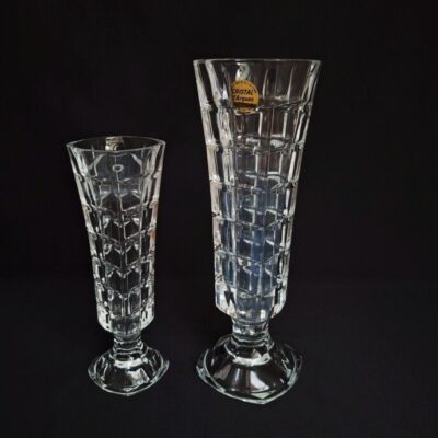 Komplet 2 Kryształowych Wazonów Cristal d'Arques Bretagne