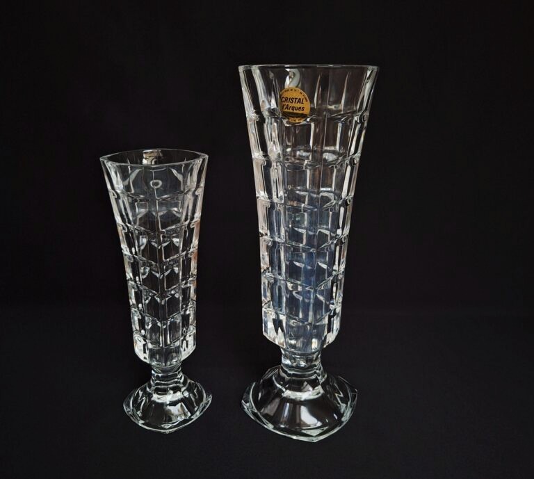 Komplet 2 Kryształowych Wazonów Cristal d'Arques Bretagne