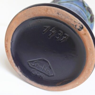 Wazon Strehla 1437 – Kobalt Vintage Fat Lava, DDR