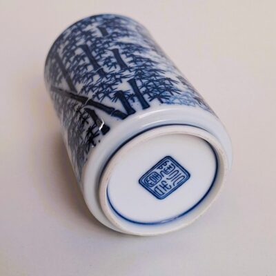 Porcelanowy Kubek Japoński Yunomi – Niebieski Bambus