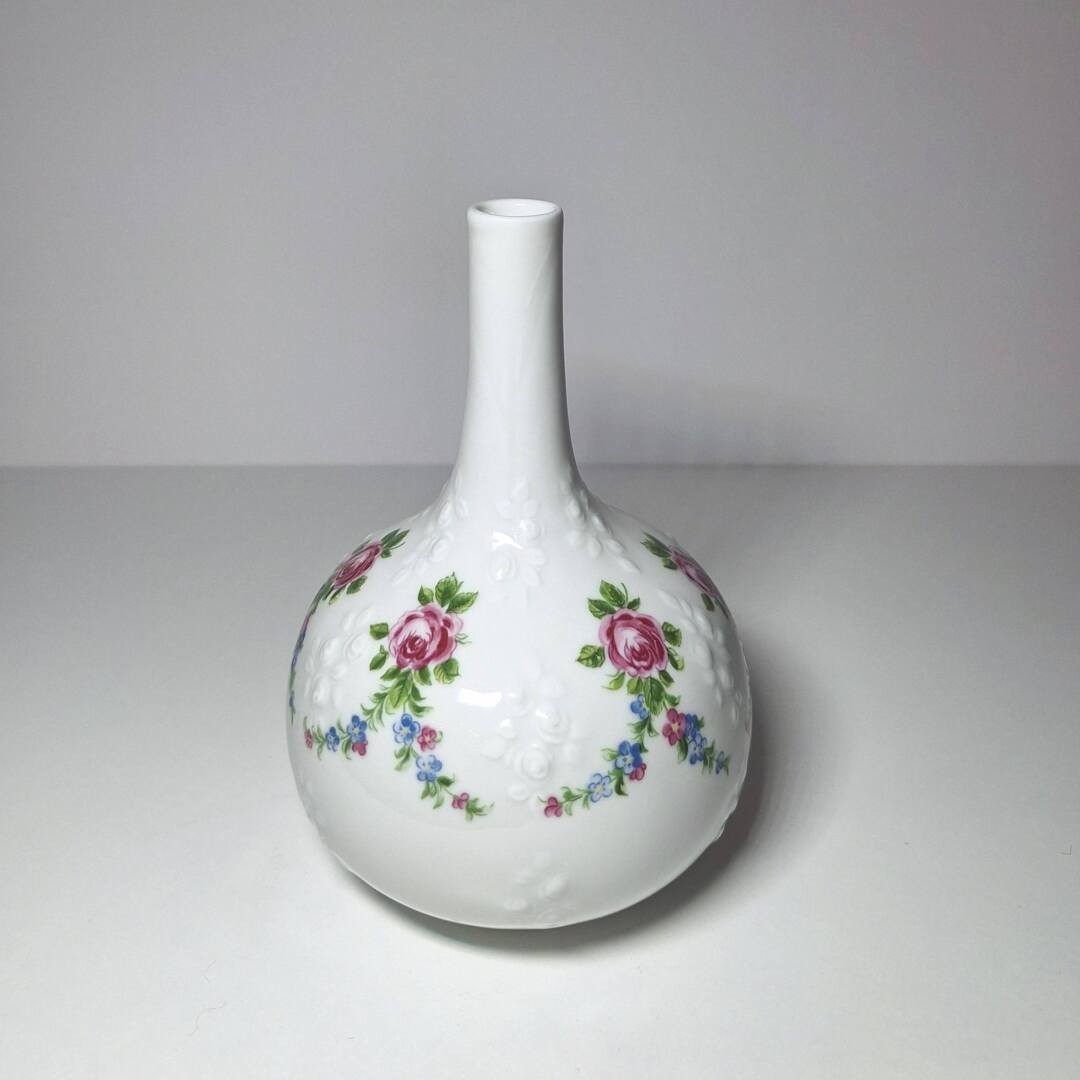 Wazonik flakon Wallendorf porcelana NRD girlandy róże