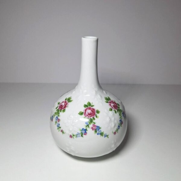 Wazonik flakon Wallendorf porcelana NRD girlandy róże