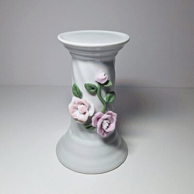 Stylowy Ceramiczny Mini Postument Kolumienka Z Różami 3D