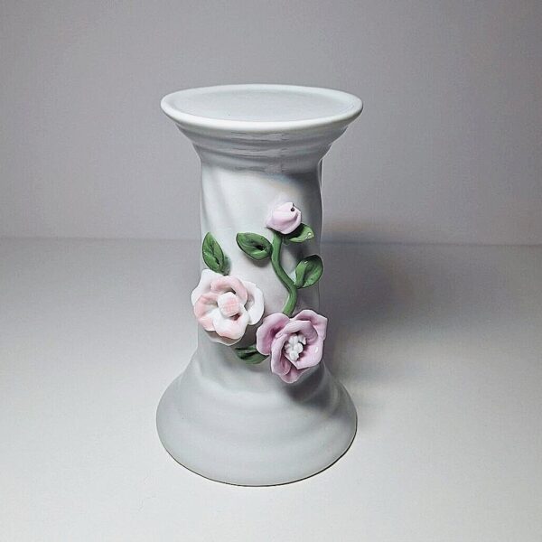 Stylowy Ceramiczny Mini Postument Kolumienka Z Różami 3D
