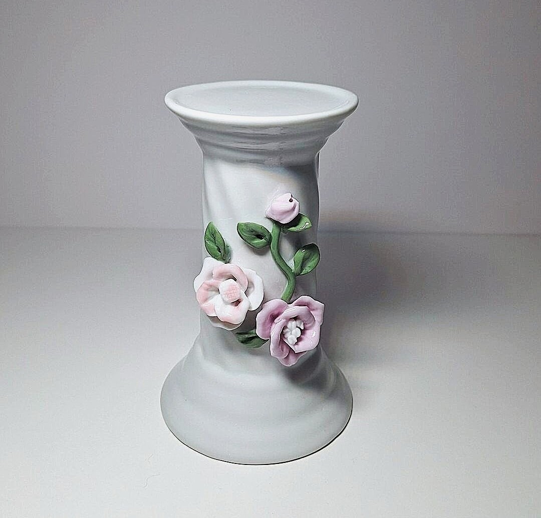 Stylowy Ceramiczny Mini Postument Kolumienka Z Różami 3D