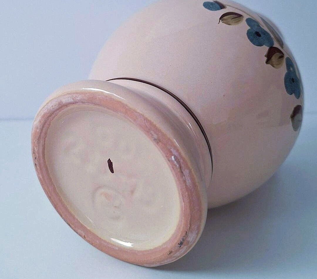 Ceramiczny dzbanek vintage w kwiaty - Wazon PRL, GDR