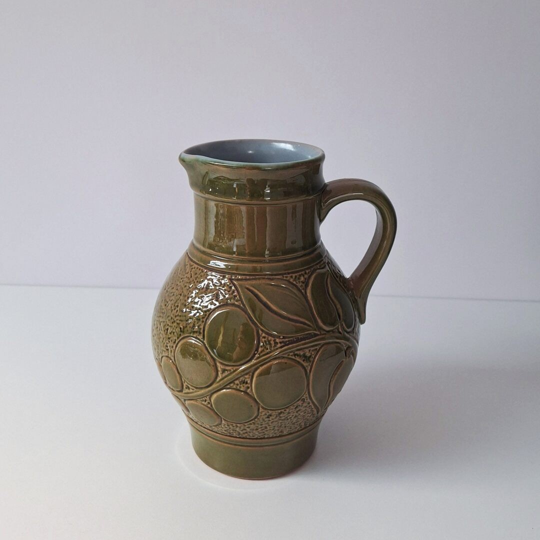 Dzbanek wazon West Germany oliwkowy vintage lata 70.