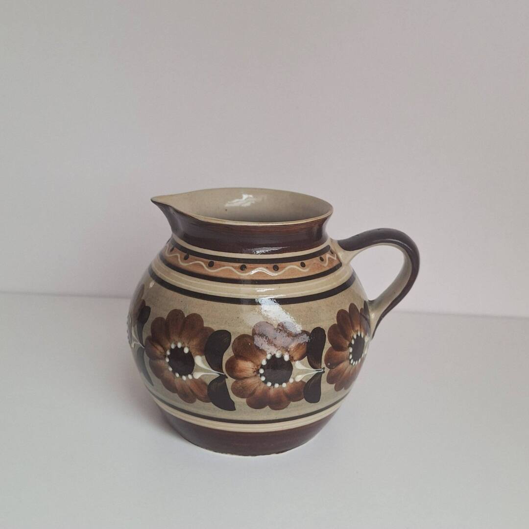 Ceramiczny Dzbanek Vintage – Ręcznie Malowany Folk
