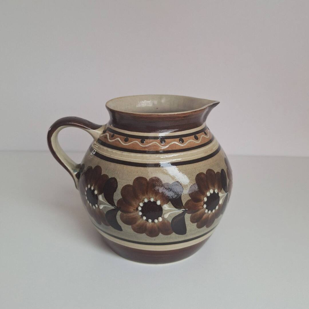 Ceramiczny Dzbanek Vintage – Ręcznie Malowany Folk