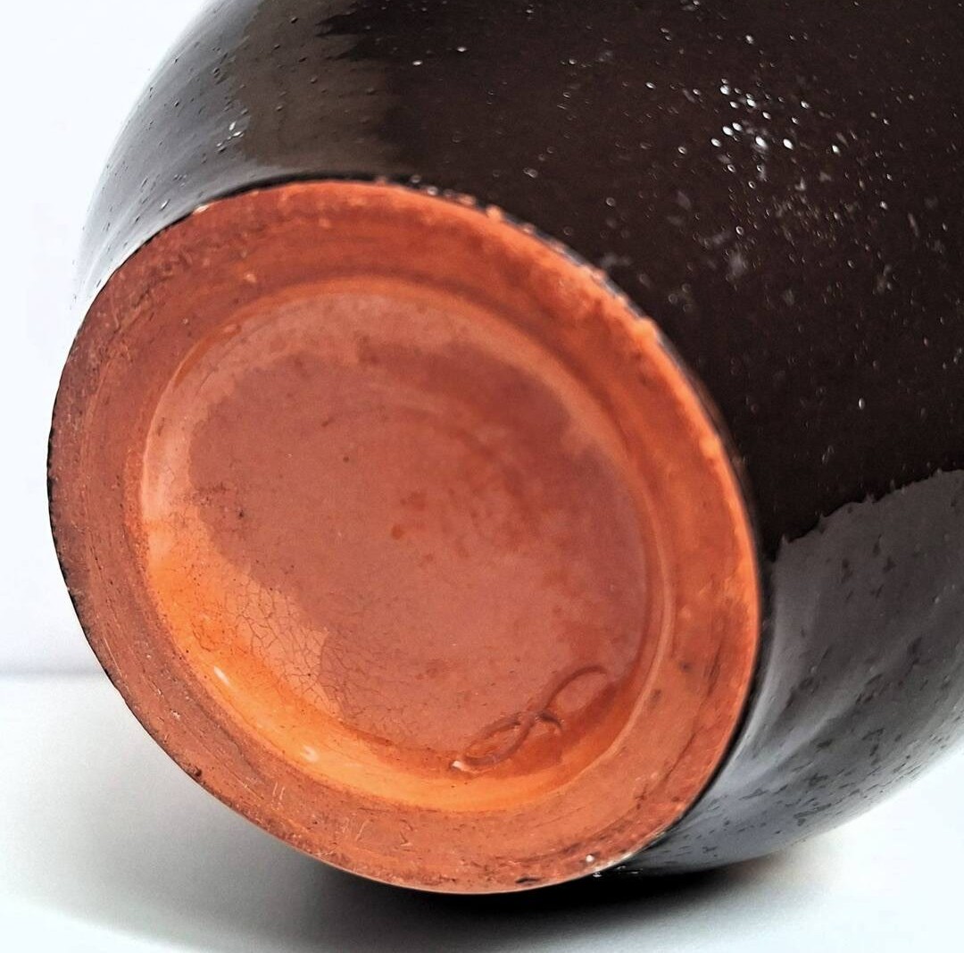 Ceramiczny dzbanek ozdobny – motyw winogron, styl vintage / folk