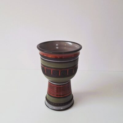 Ceramiczny wazon kielichowy vintage – styl retro / etno