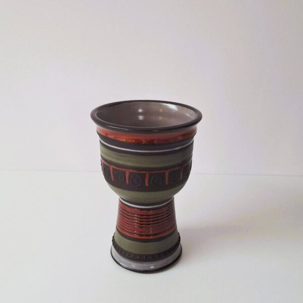 Ceramiczny wazon kielichowy vintage – styl retro / etno