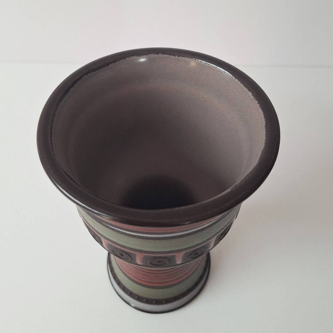 Ceramiczny wazon kielichowy vintage – styl retro / etno