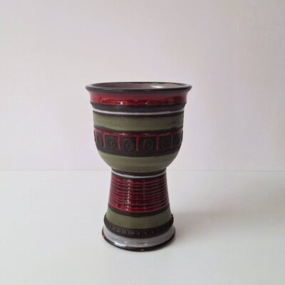 Ceramiczny wazon kielichowy vintage – styl retro / etno
