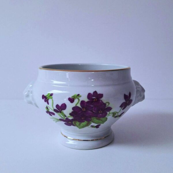 Porcelanowa osłonka z fiołkami Bareuther Waldsassen
