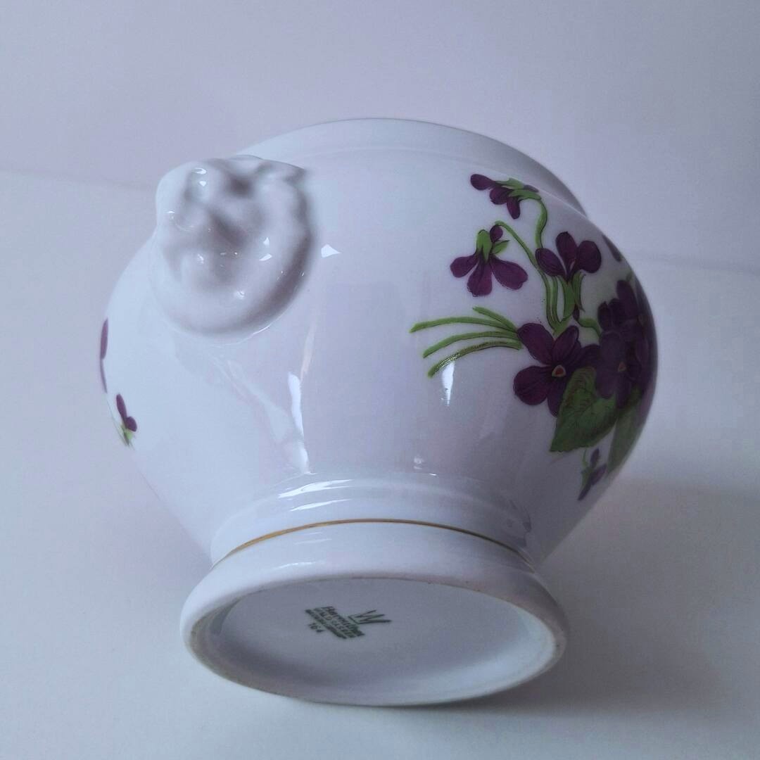 Porcelanowa osłonka z fiołkami Bareuther Waldsassen