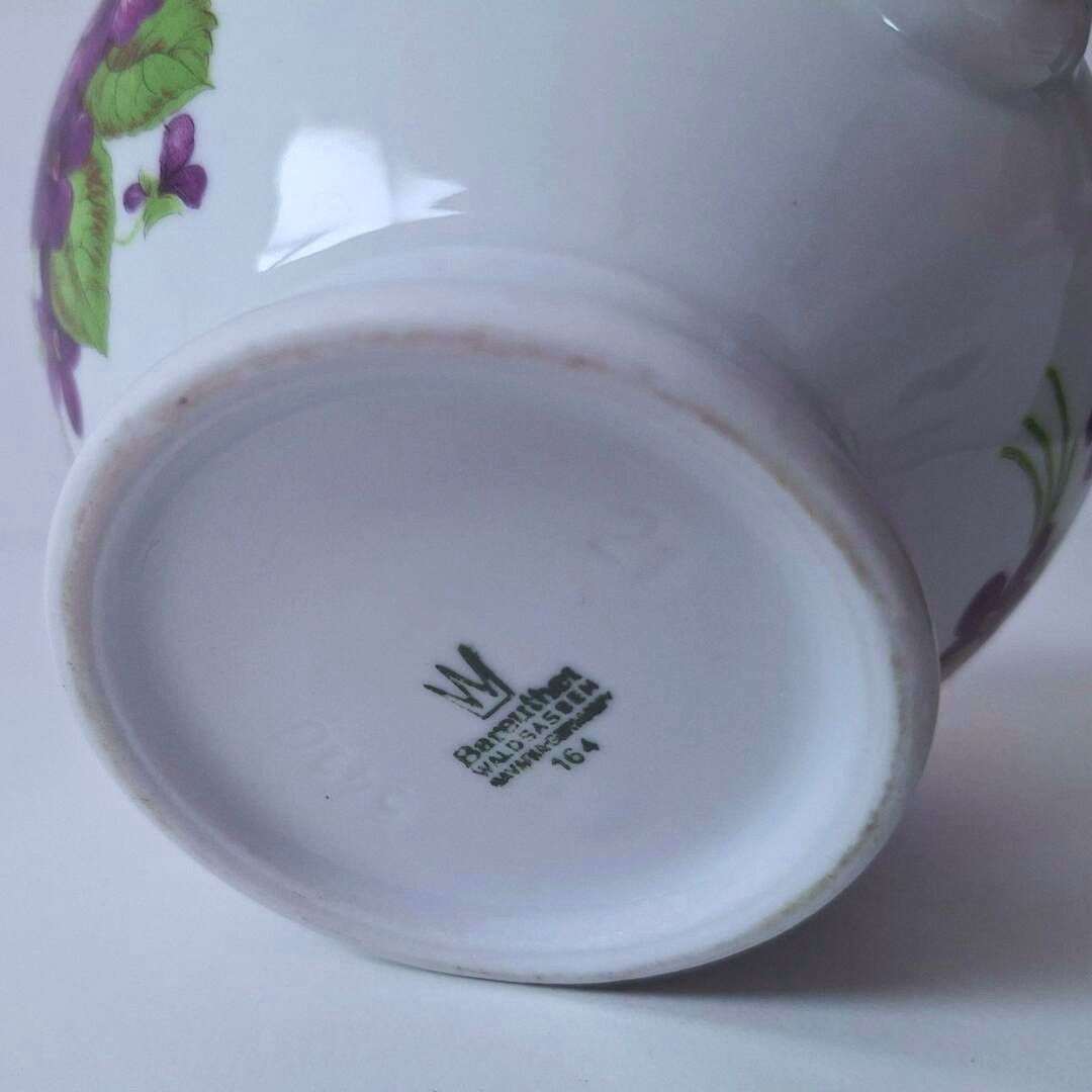 Porcelanowa osłonka z fiołkami Bareuther Waldsassen