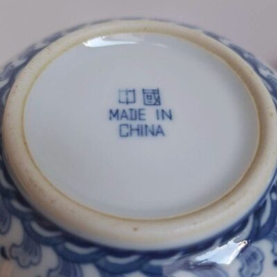 Zestaw 2 chińskich miseczek porcelanowych - motyw smoka