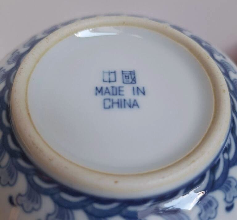 Zestaw 2 chińskich miseczek porcelanowych - motyw smoka
