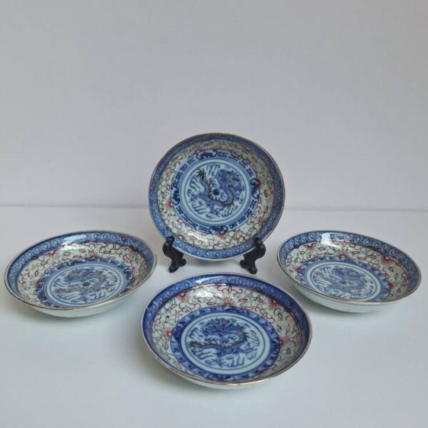 Zestaw 4 mini talerzyków / spodków – Chińska porcelana ryżowa
