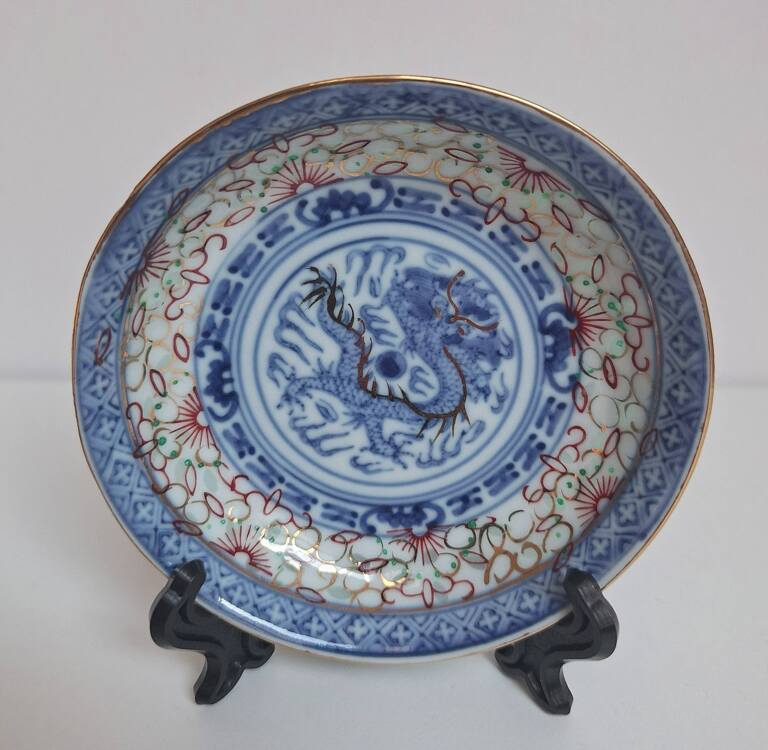 Zestaw 4 mini talerzyków / spodków – Chińska porcelana ryżowa