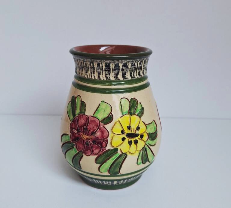 Wazon Ceramiczny Steuler – Vintage Lata 70. – Ręcznie Malowany