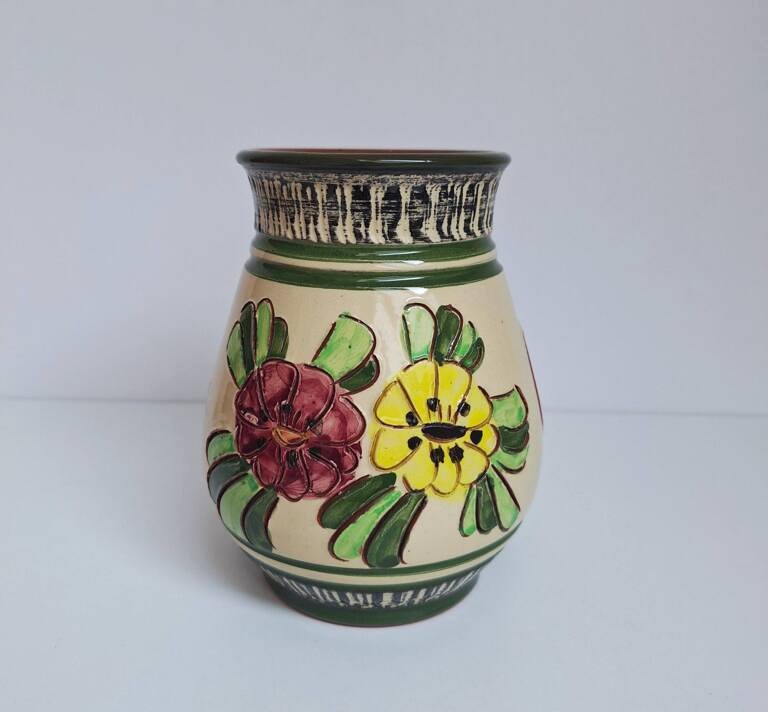 Wazon Ceramiczny Steuler – Vintage Lata 70. – Ręcznie Malowany
