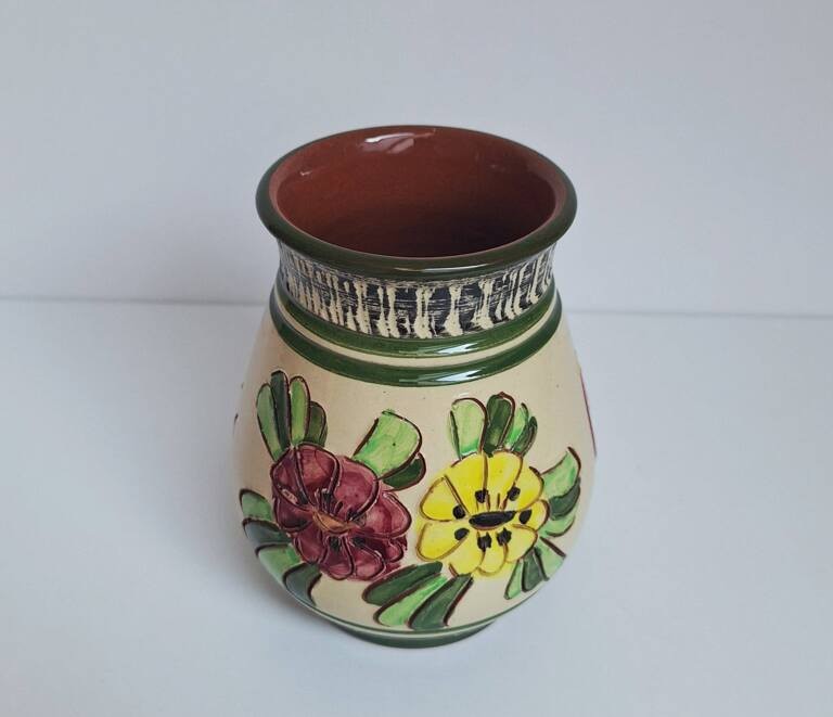 Wazon Ceramiczny Steuler – Vintage Lata 70. – Ręcznie Malowany