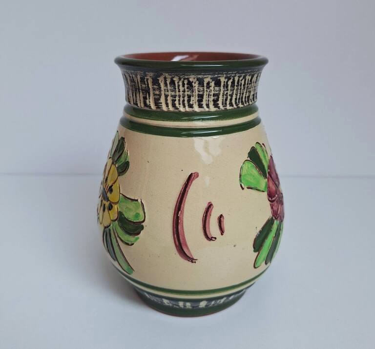 Wazon Ceramiczny Steuler – Vintage Lata 70. – Ręcznie Malowany