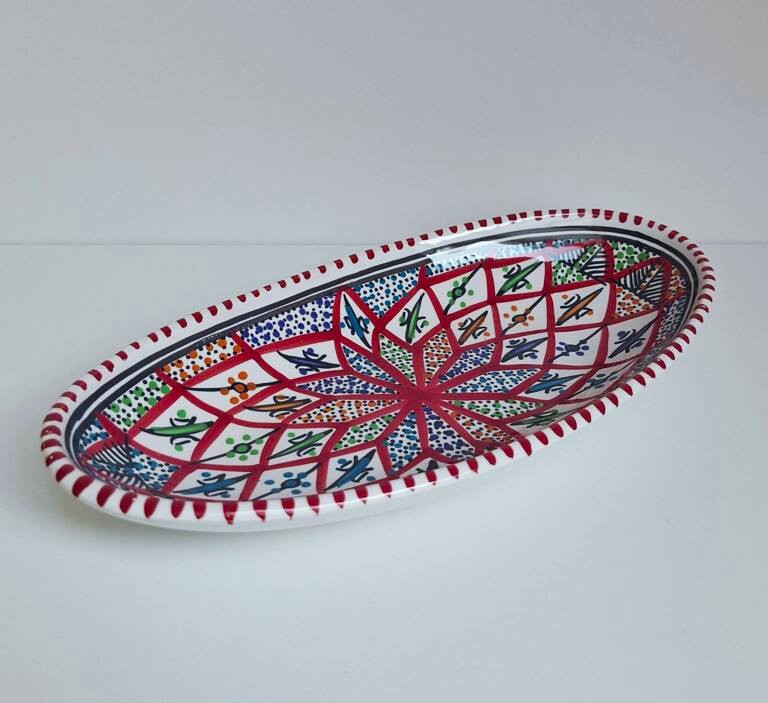 Ceramiczny Półmisek Owalny 100% Rękodzieło – Nabeul, Tunezja