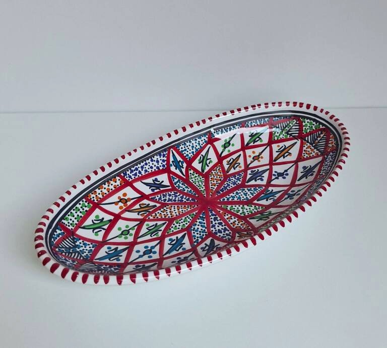Ceramiczny Półmisek Owalny 100% Rękodzieło – Nabeul, Tunezja