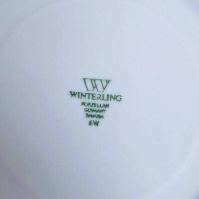 Vintage Trio śniadaniowe Winterling Bavaria - Żółte róże i złoto